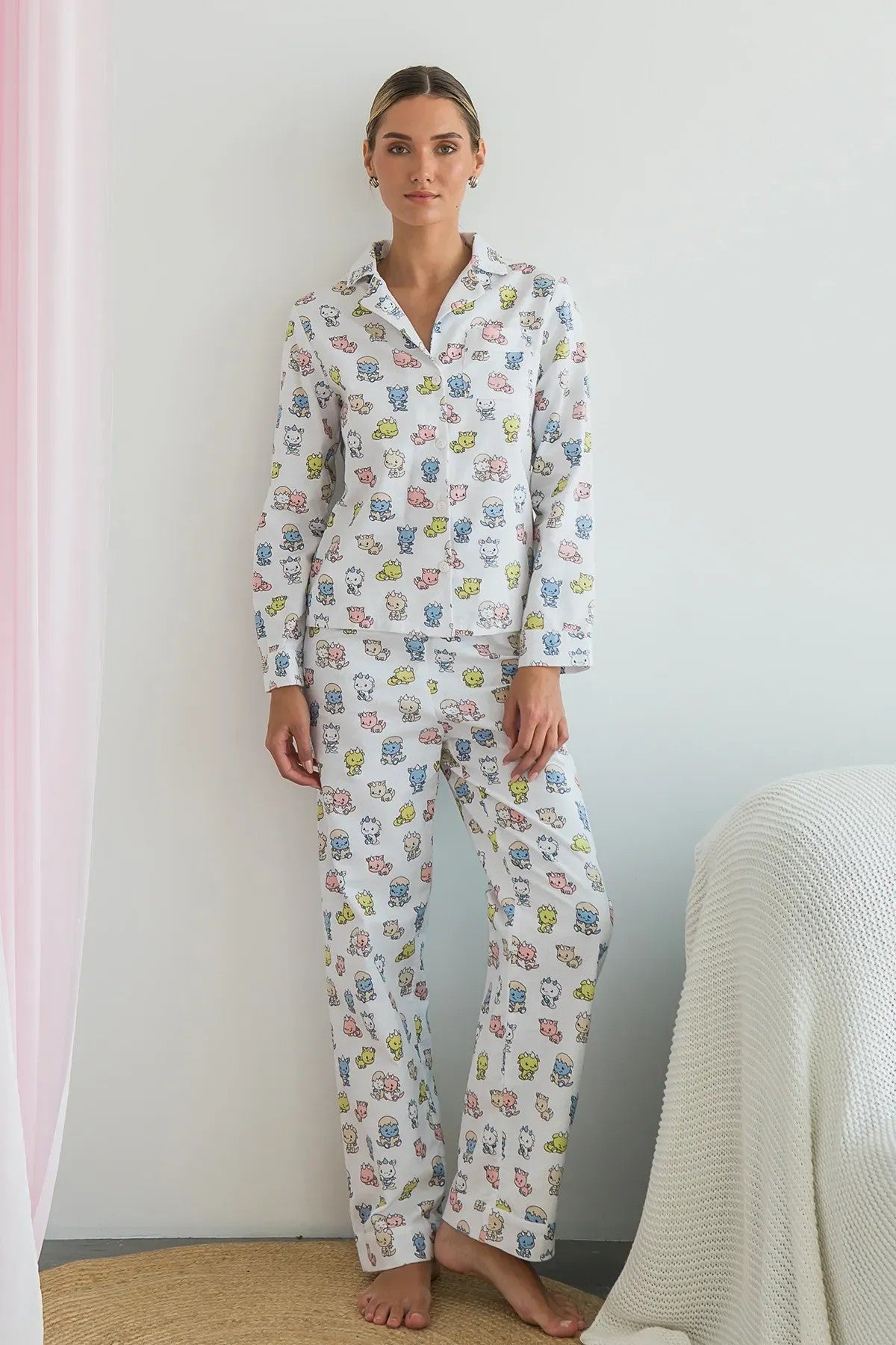 Фланелевая пижама Dinoworld FL0057-20-69 white