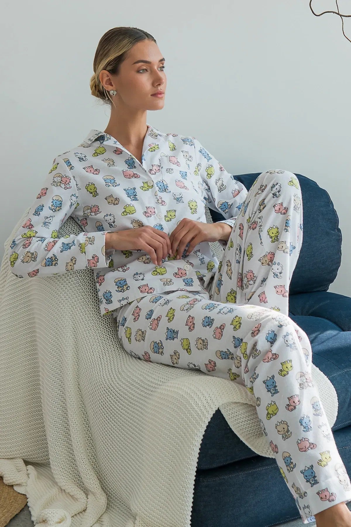 Фланелевая пижама Dinoworld FL0057-20-69 white