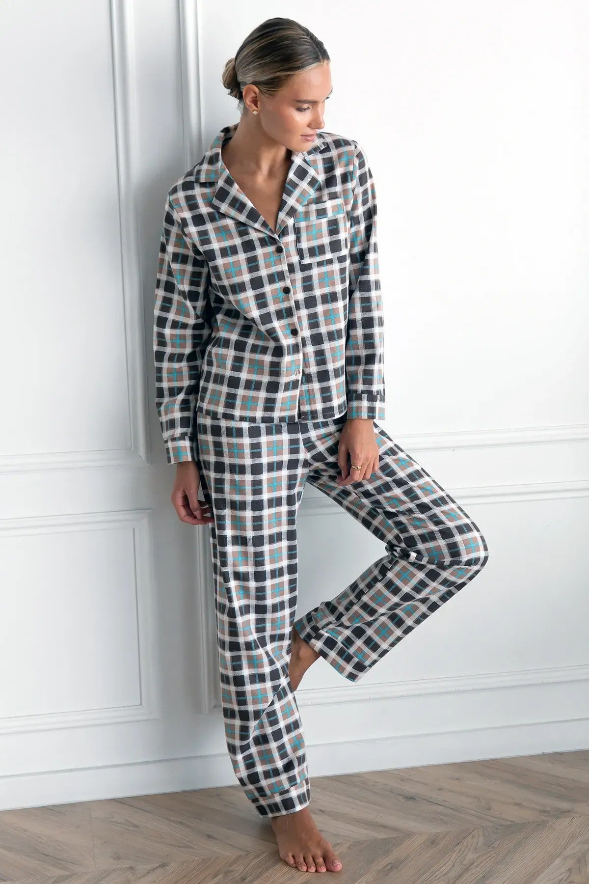 Фланелевая пижама в клетку Kakao FL0057-98-69