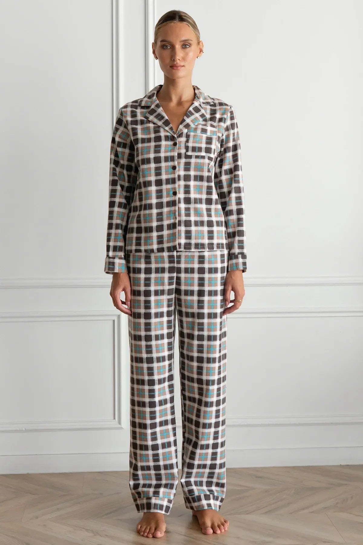 Фланелевая пижама в клетку Kakao FL0057-98-69