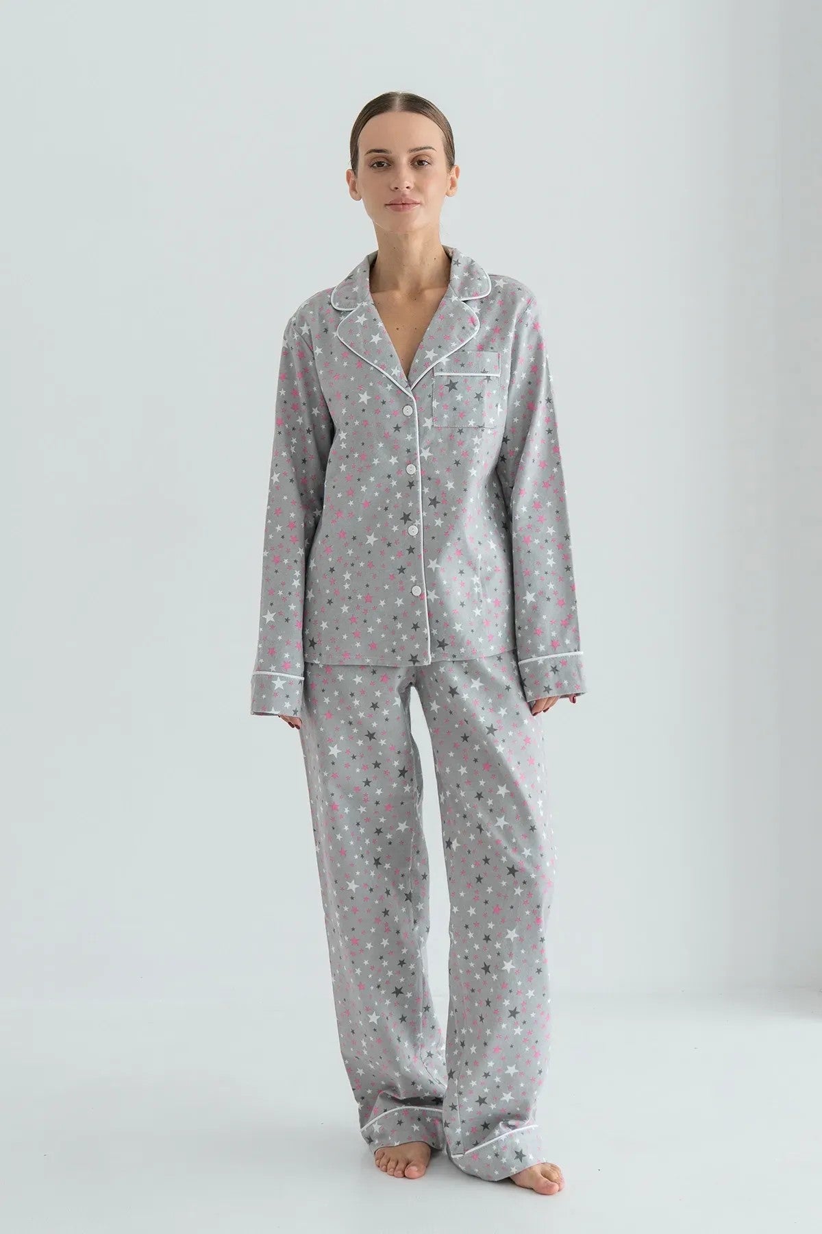 Фланелевая пижама со звездами Pink Stars FL0010-59-69