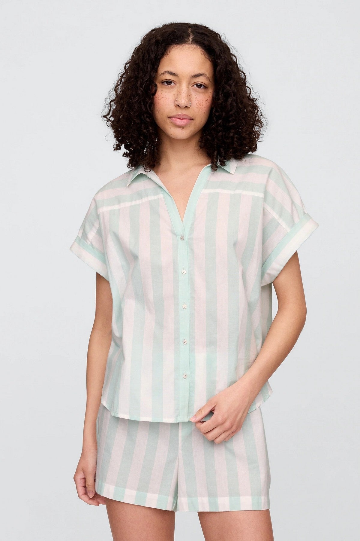 Хлопковая пижама 875570502 white/green