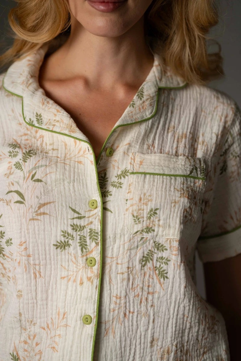 Муслінова піжама з квітами 25062