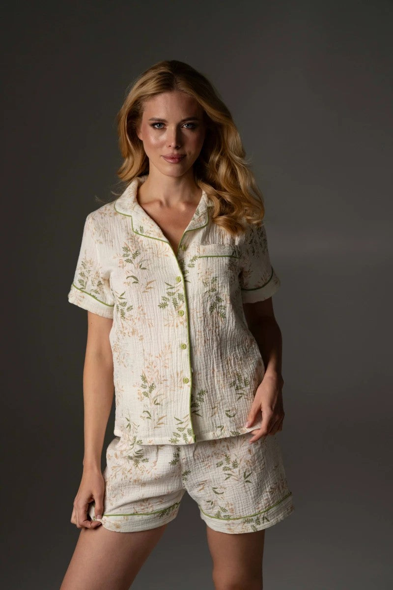 Муслиновая пижама с цветами 25062