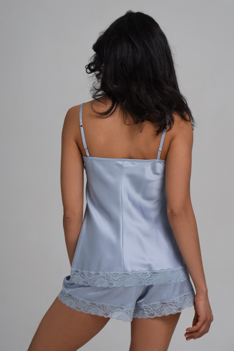 Шелковая пижама Фіалка 26002 gray/blue