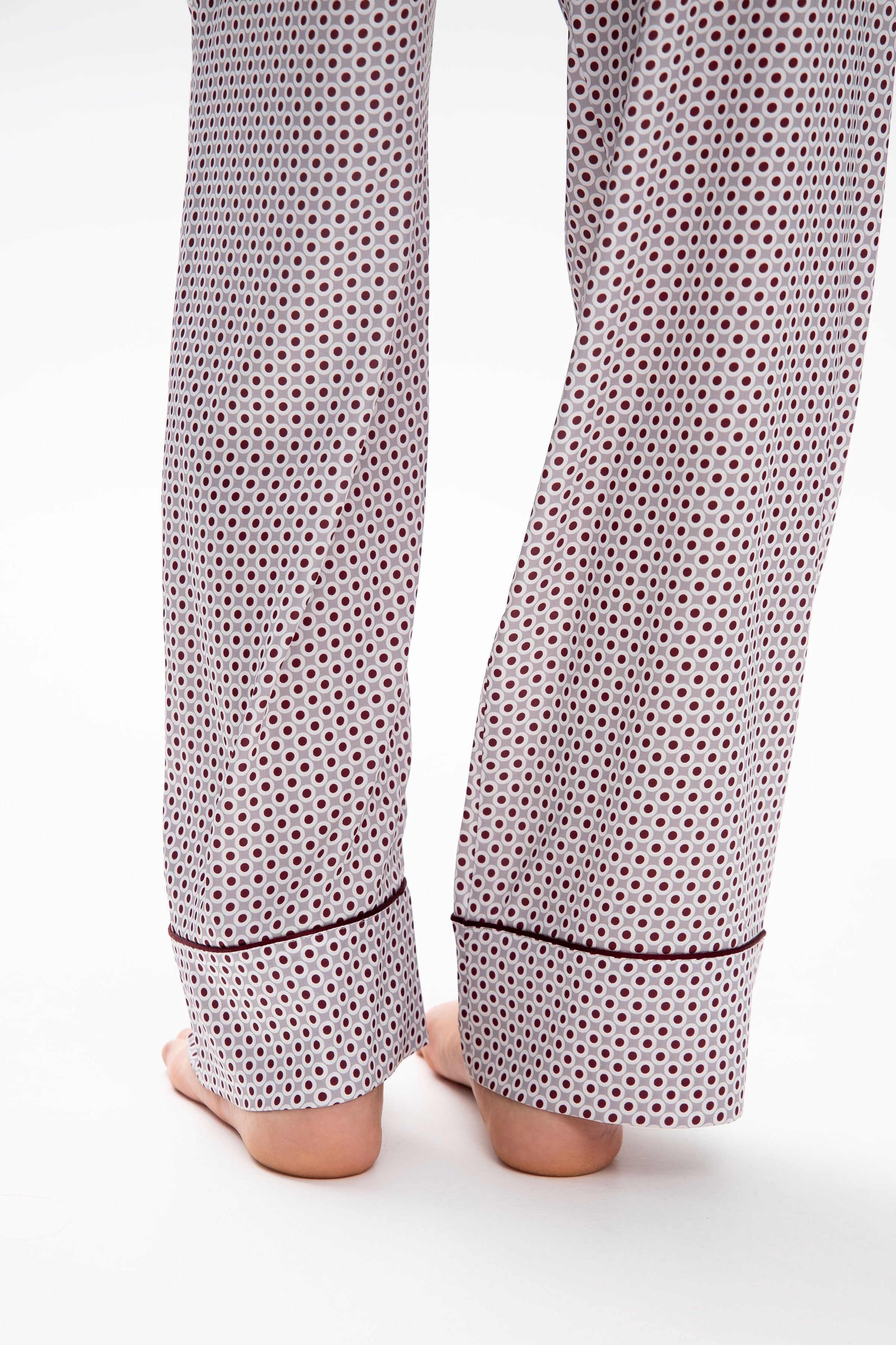 Шелковая пижама Луїза 25108 beige/bordo