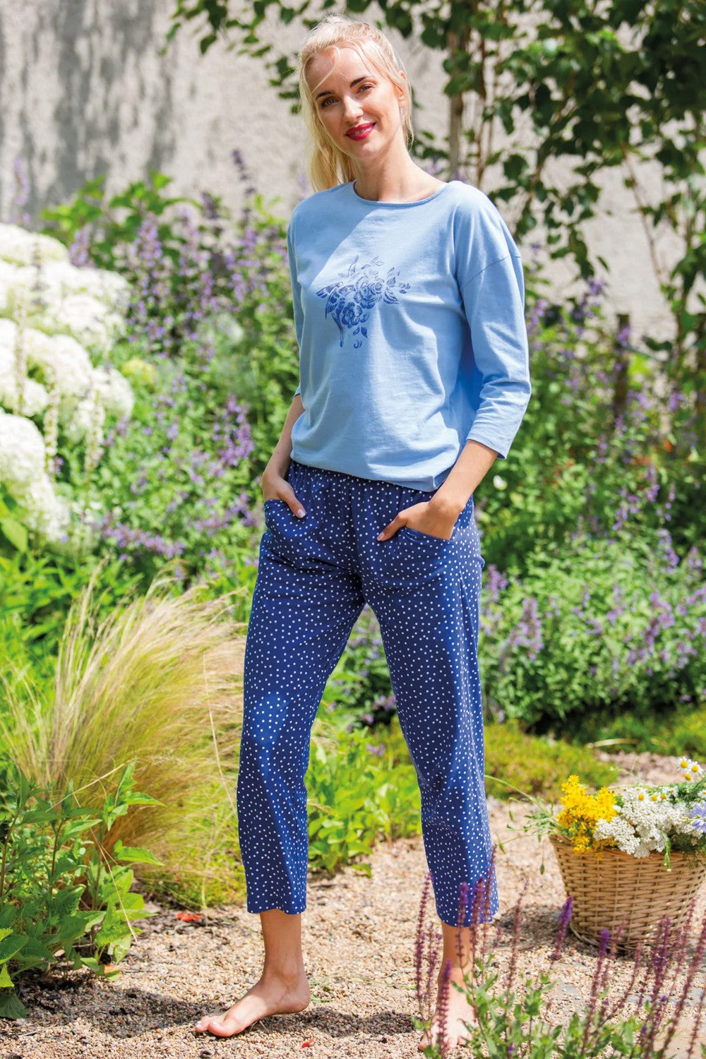 Хлопковая пижама LNS 550 A25 blue