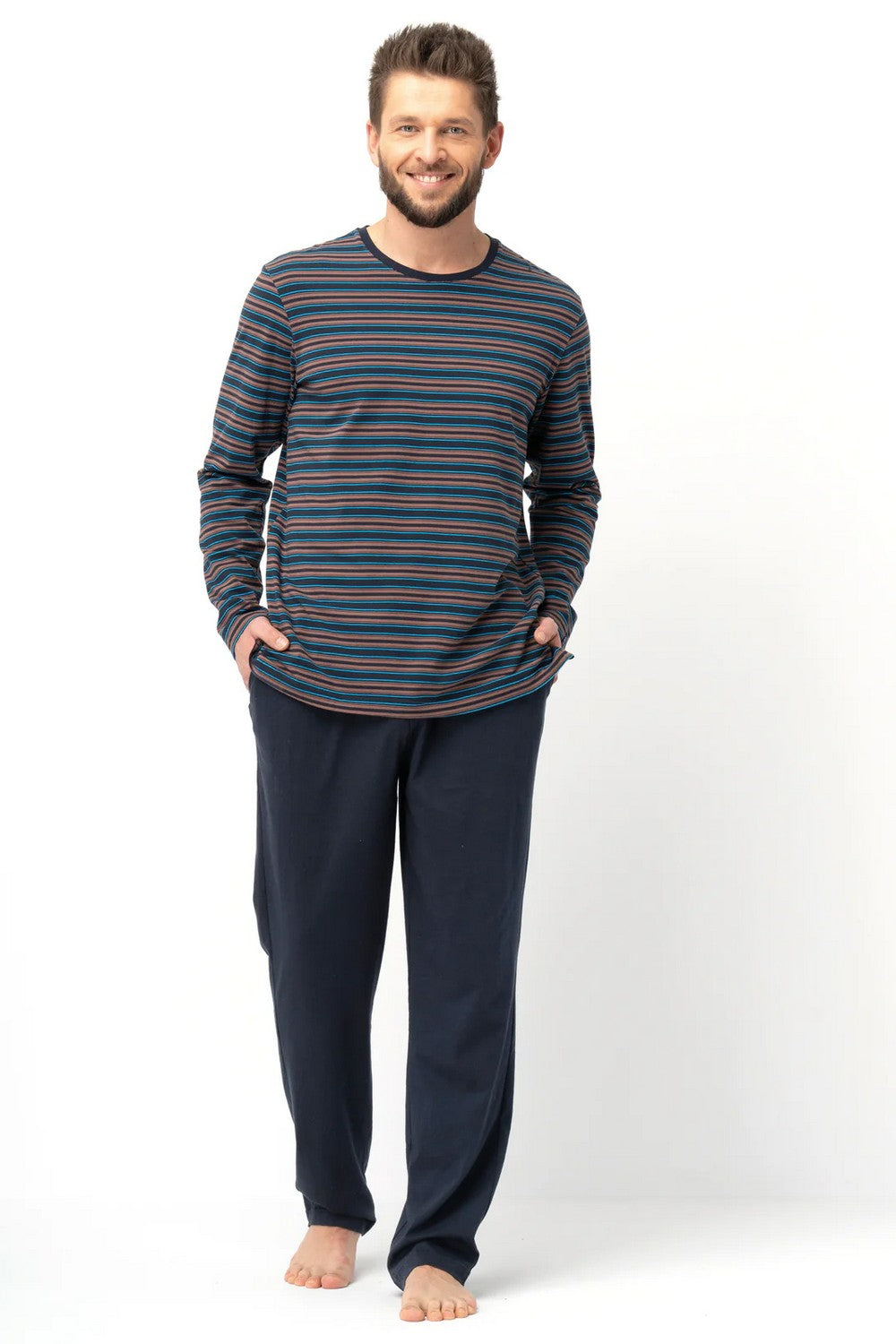 Хлопковая мужская пижама МNS 315 blue