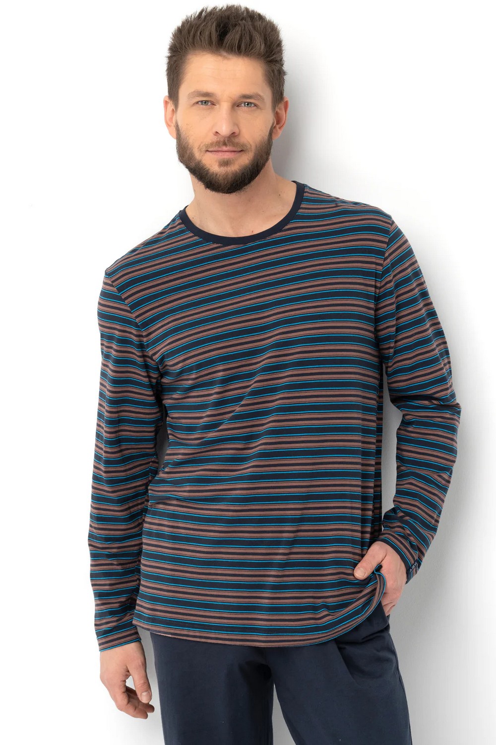 Хлопковая мужская пижама МNS 315 blue