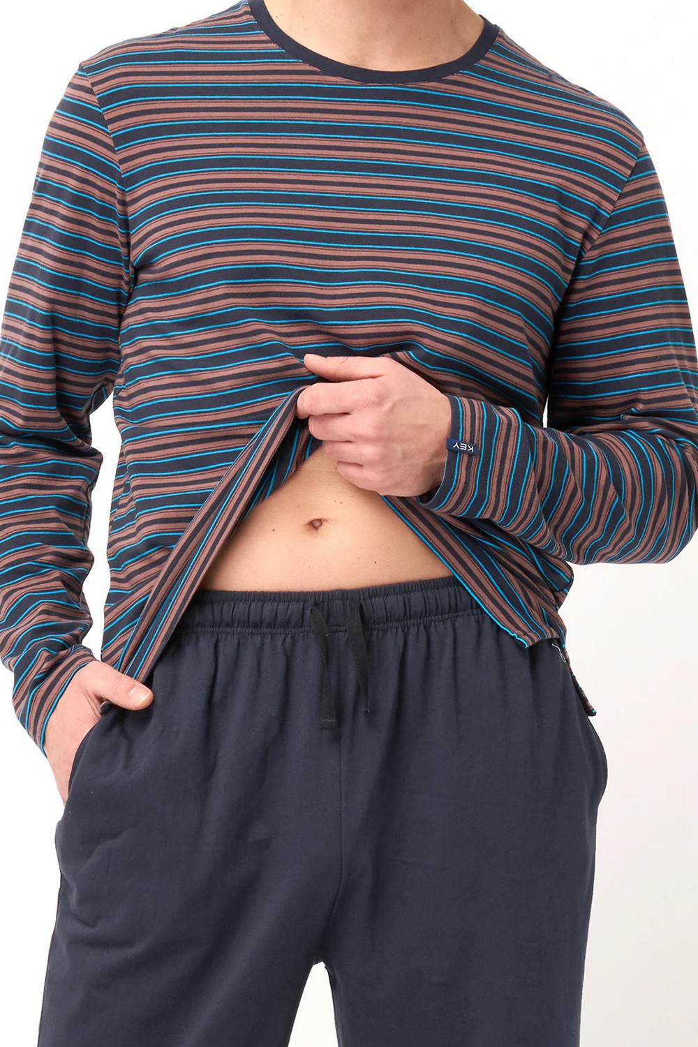 Хлопковая мужская пижама МNS 315 blue