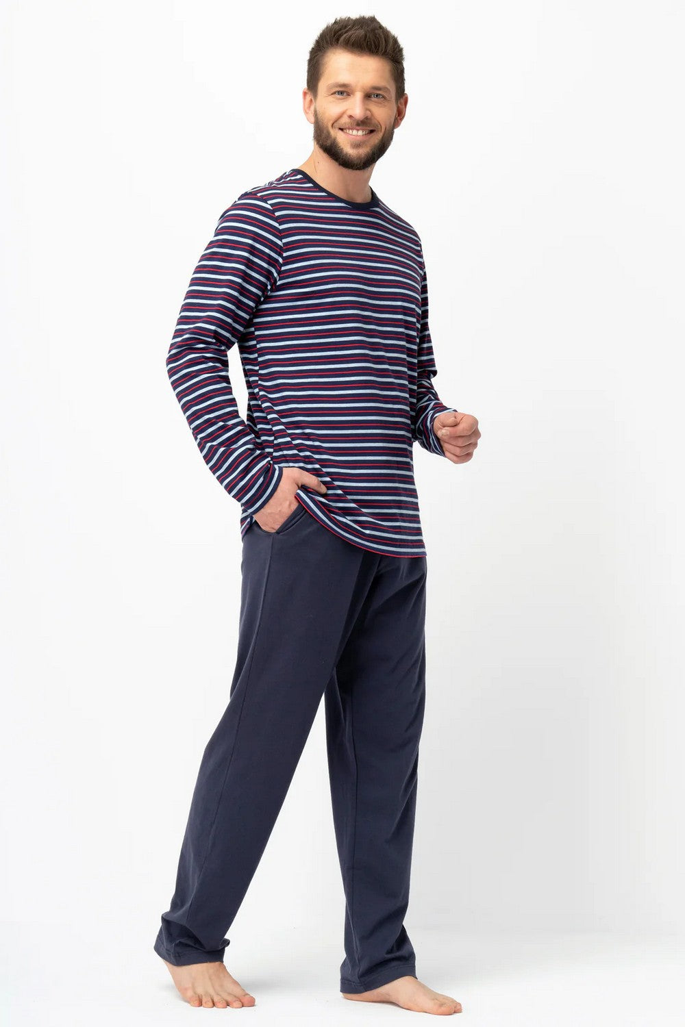 Хлопковая мужская пижама МNS 316 blue