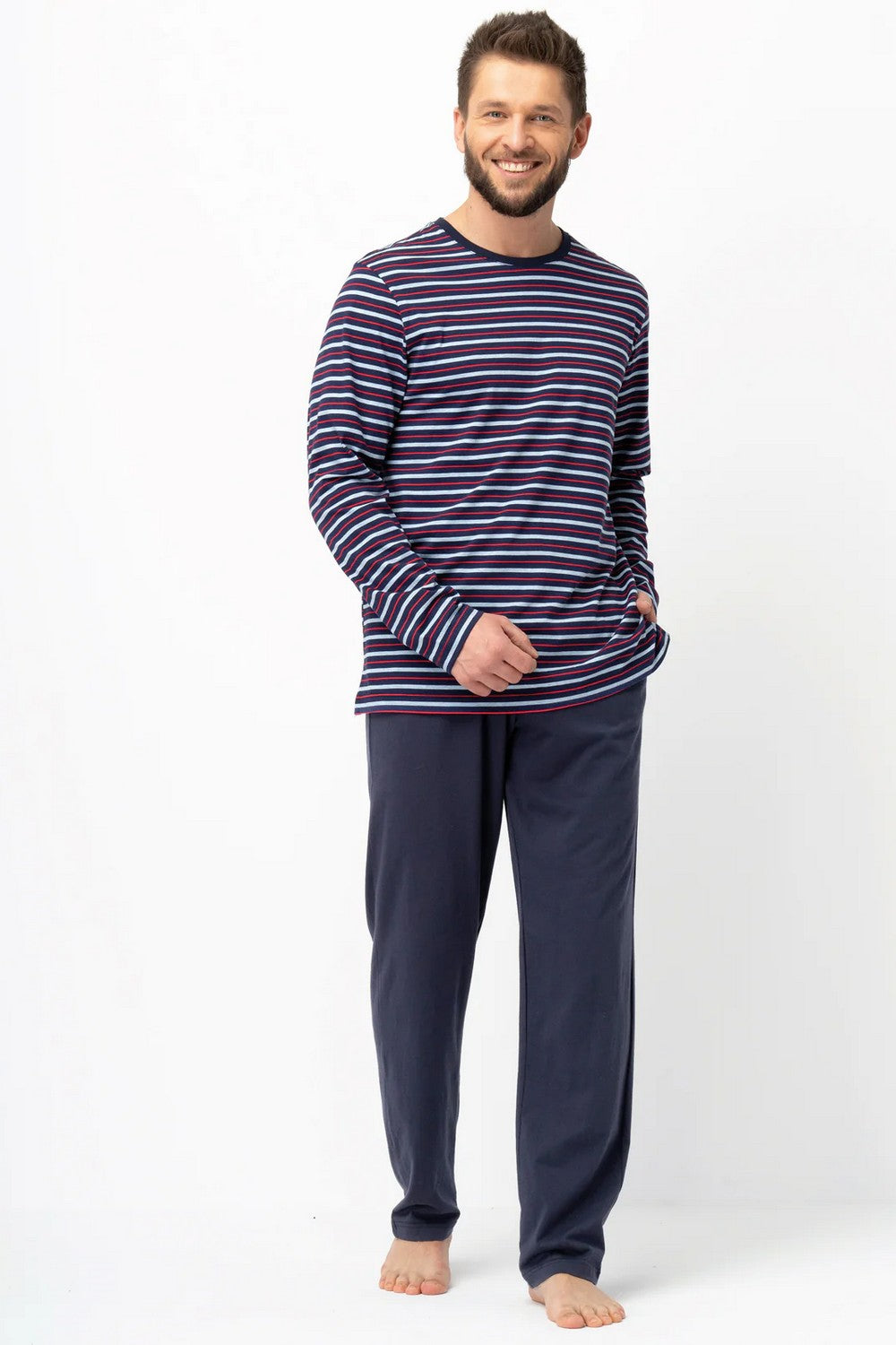 Хлопковая мужская пижама МNS 316 blue