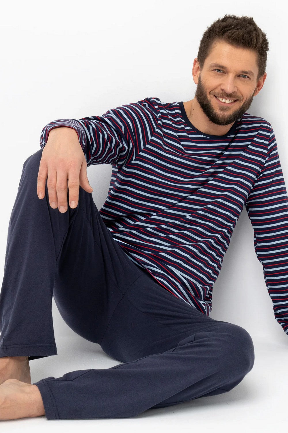 Хлопковая мужская пижама МNS 316 blue