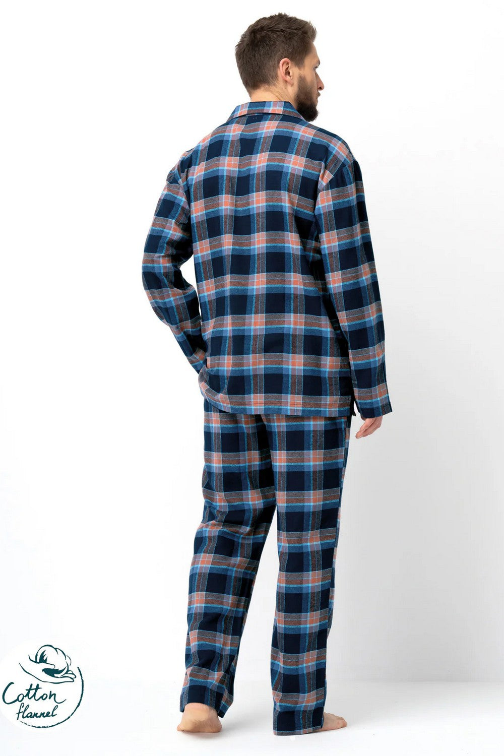 Мужская фланелевая пижама МNS 431 blue