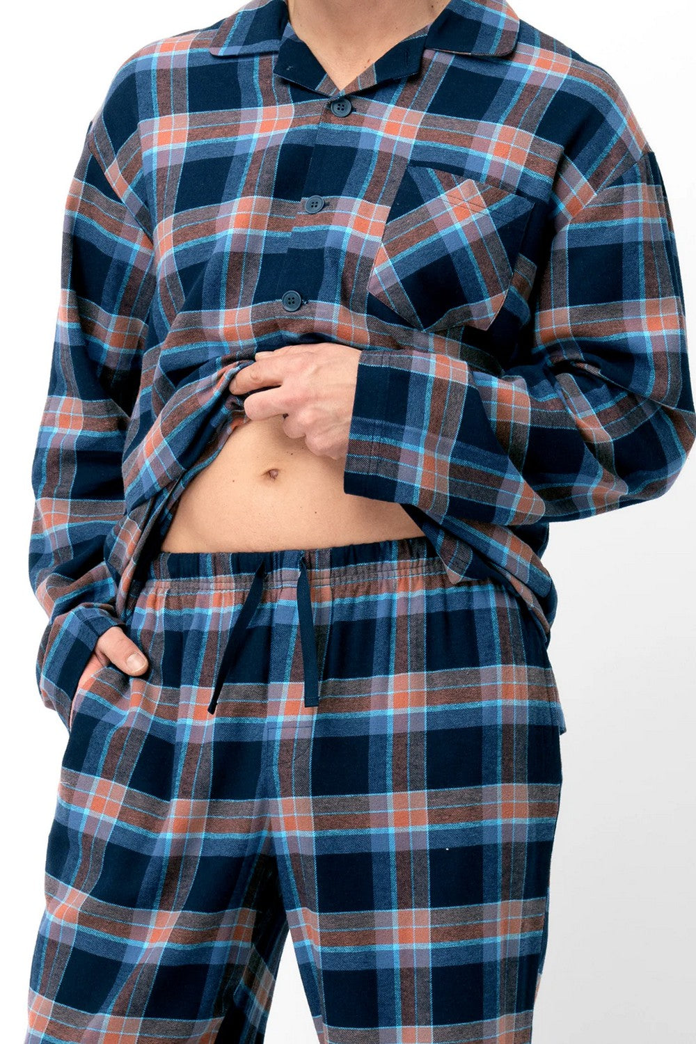 Чоловіча фланелева піжама МNS 431 blue