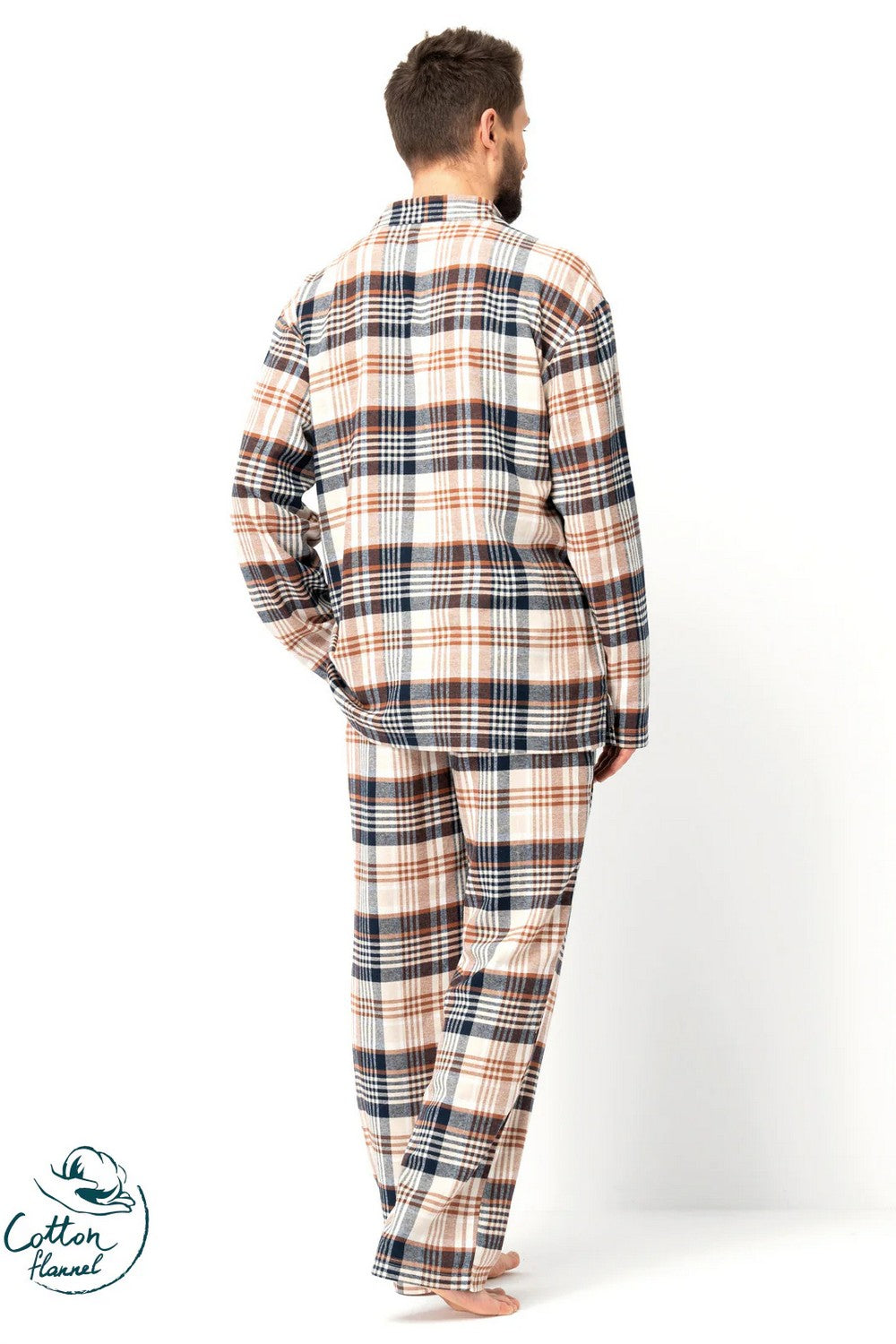 Мужская фланелевая пижама МNS 443 beige