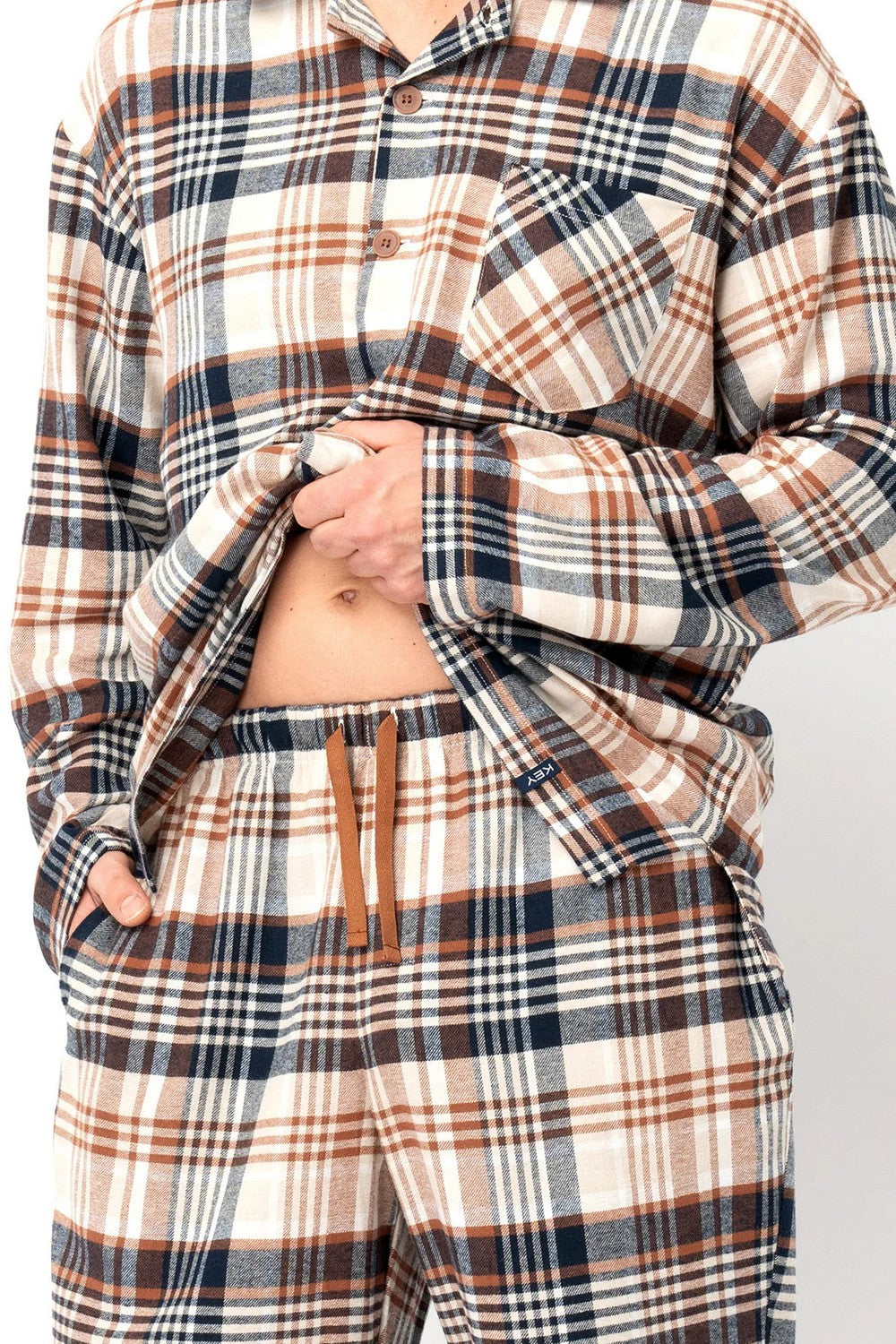 Чоловіча фланелева піжама МNS 443 beige