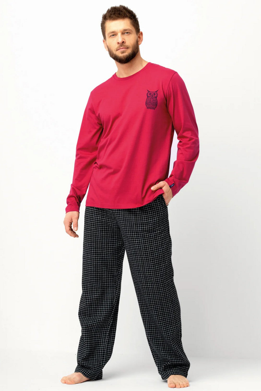 Пижама с фланелевыми брюками МNS 471 red