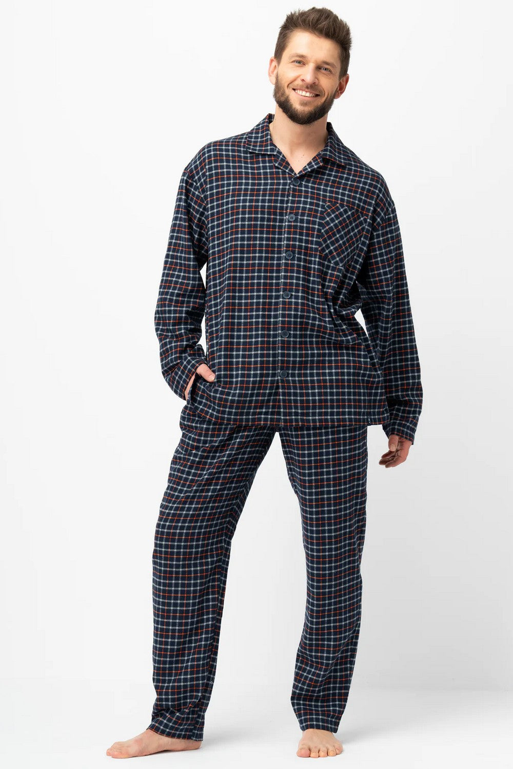Мужская фланелевая пижама МNS 480 blue