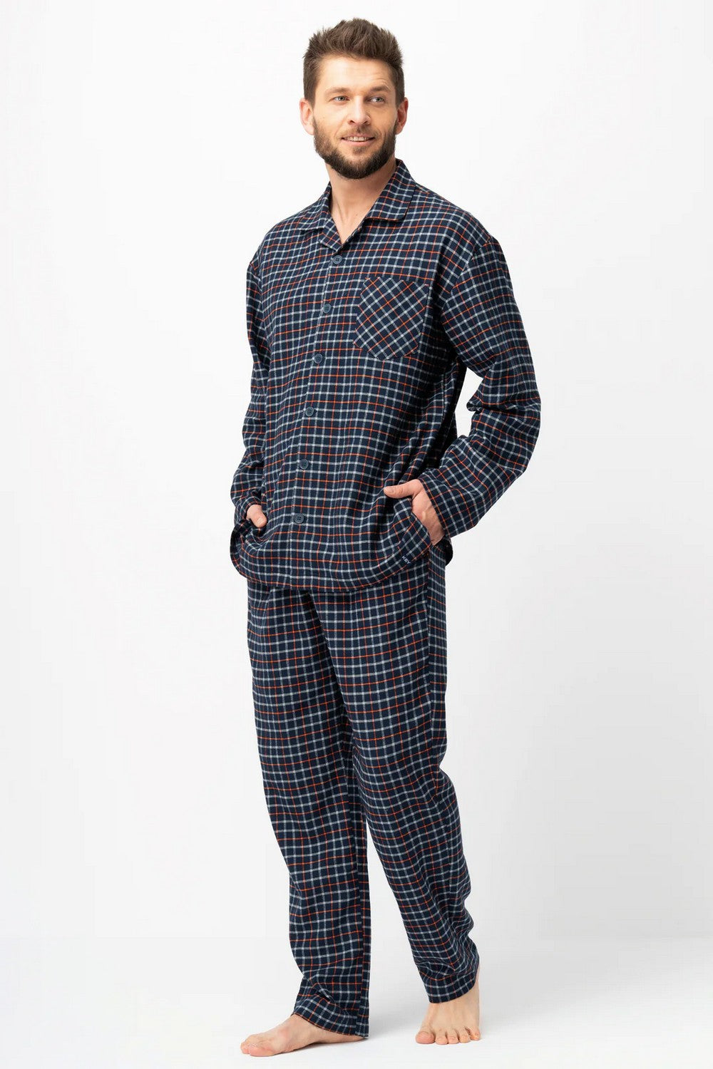 Мужская фланелевая пижама МNS 480 blue