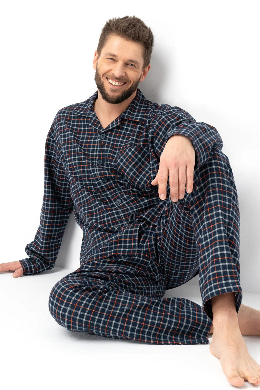 Мужская фланелевая пижама МNS 480 blue