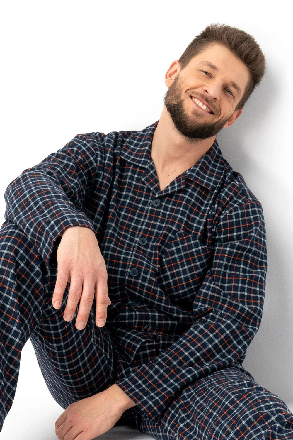 Мужская фланелевая пижама МNS 480 blue