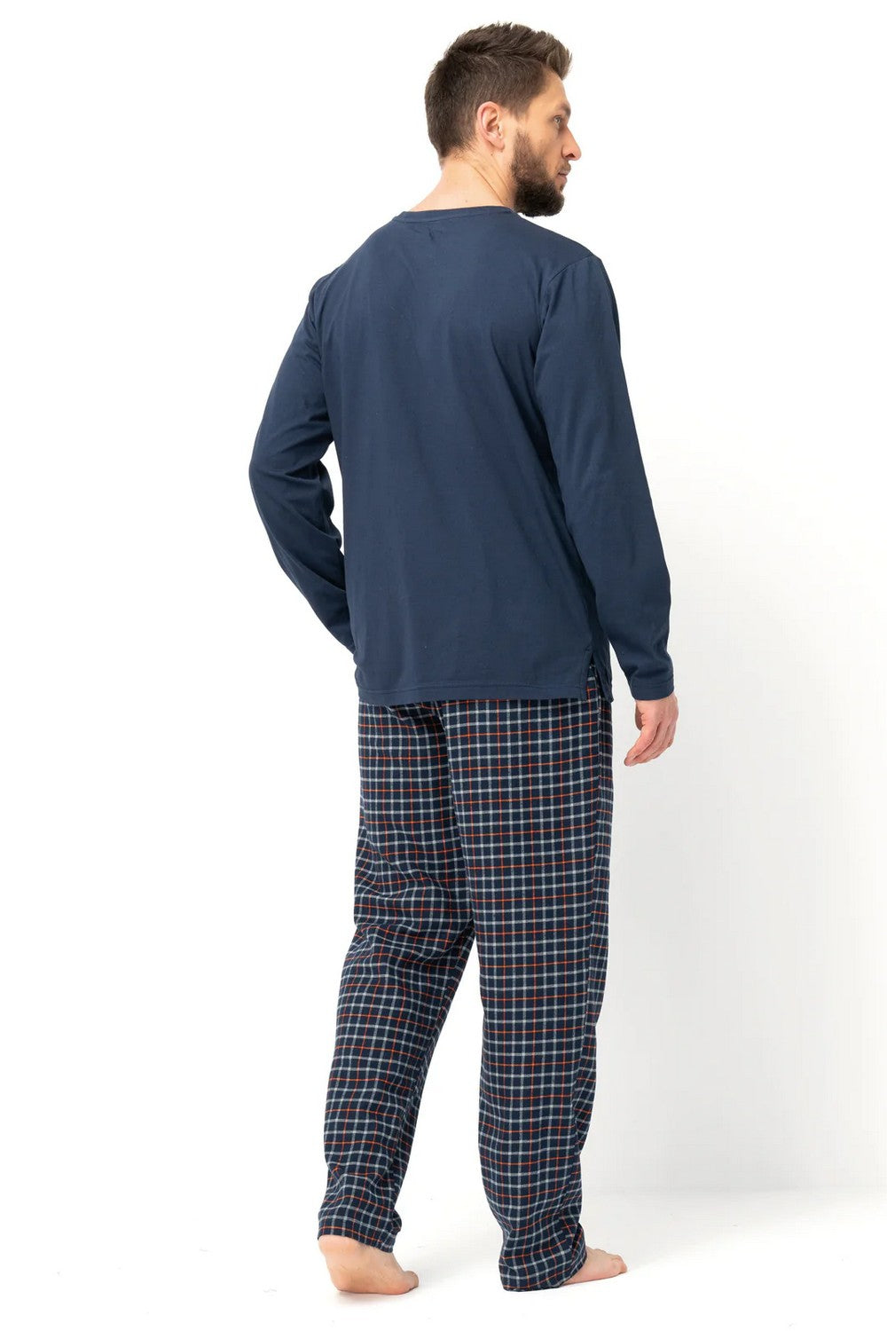 Мужская пижама с фланелевыми брюками МNS 481 blue