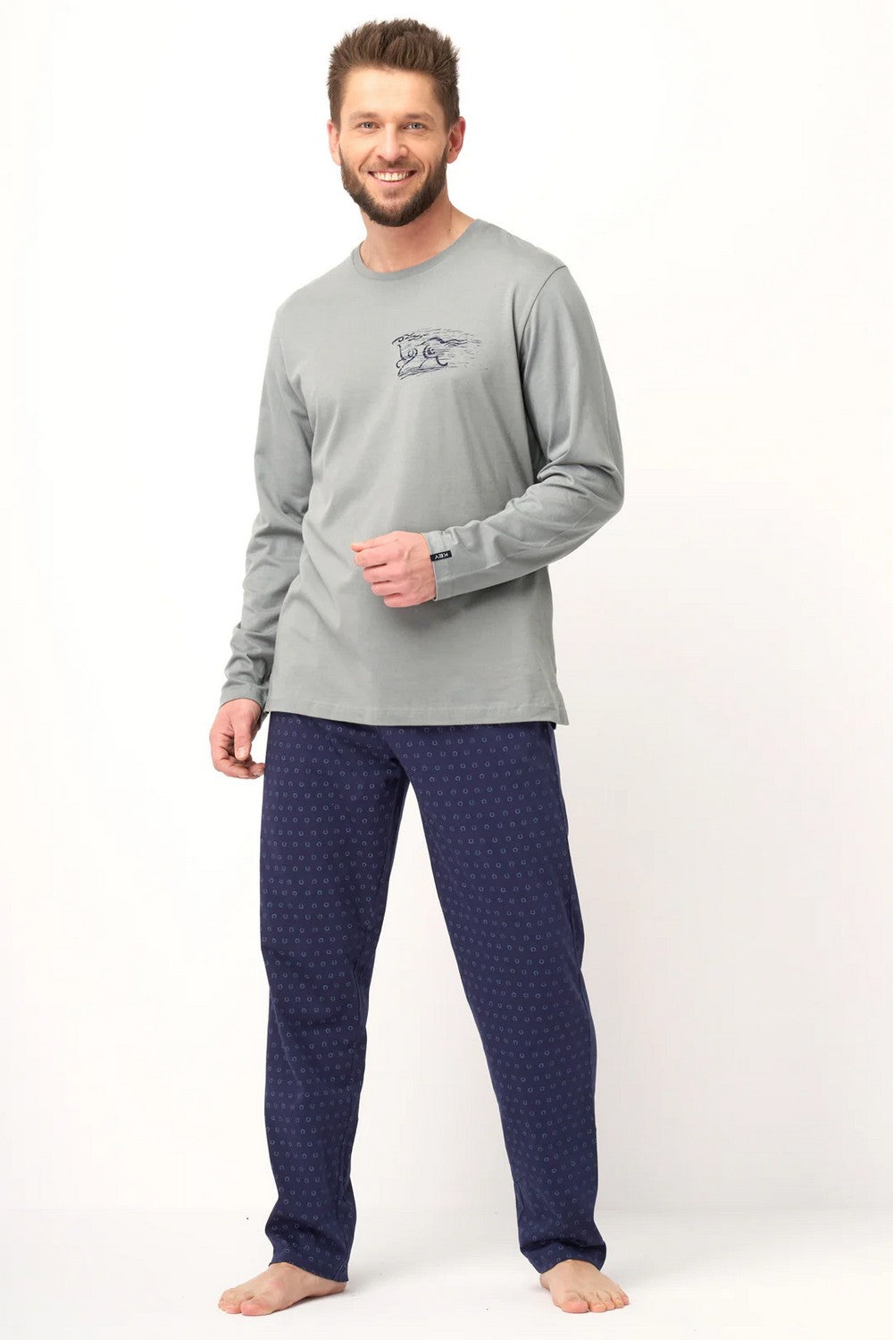 Мужская хлопковая пижама МNS 612 blue