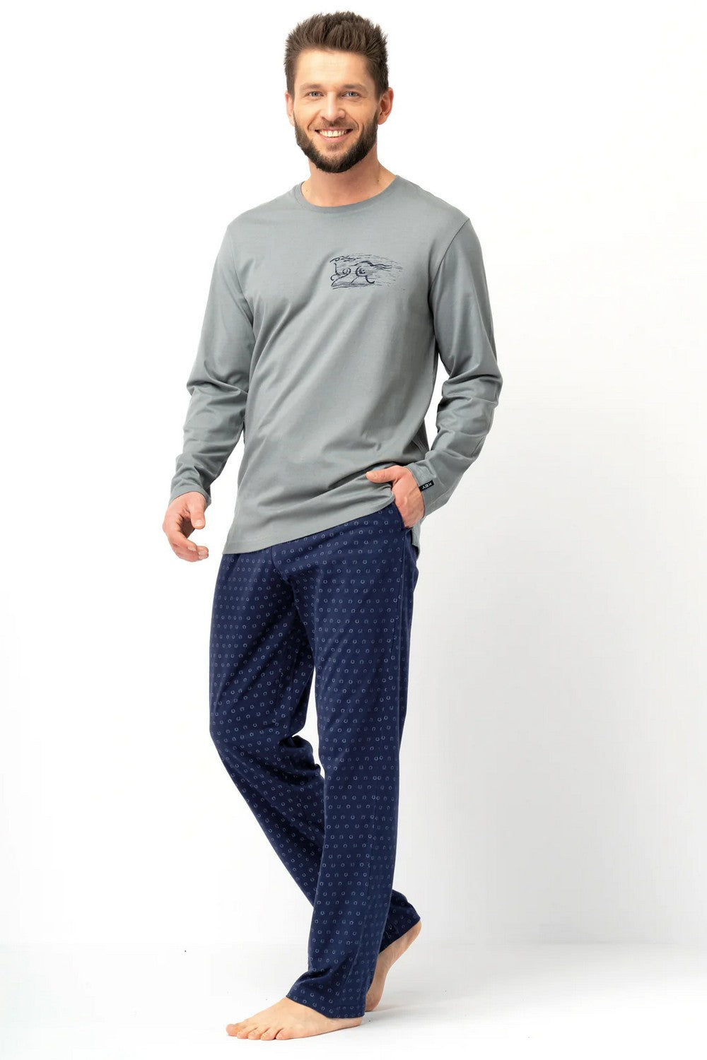 Мужская хлопковая пижама МNS 612 blue