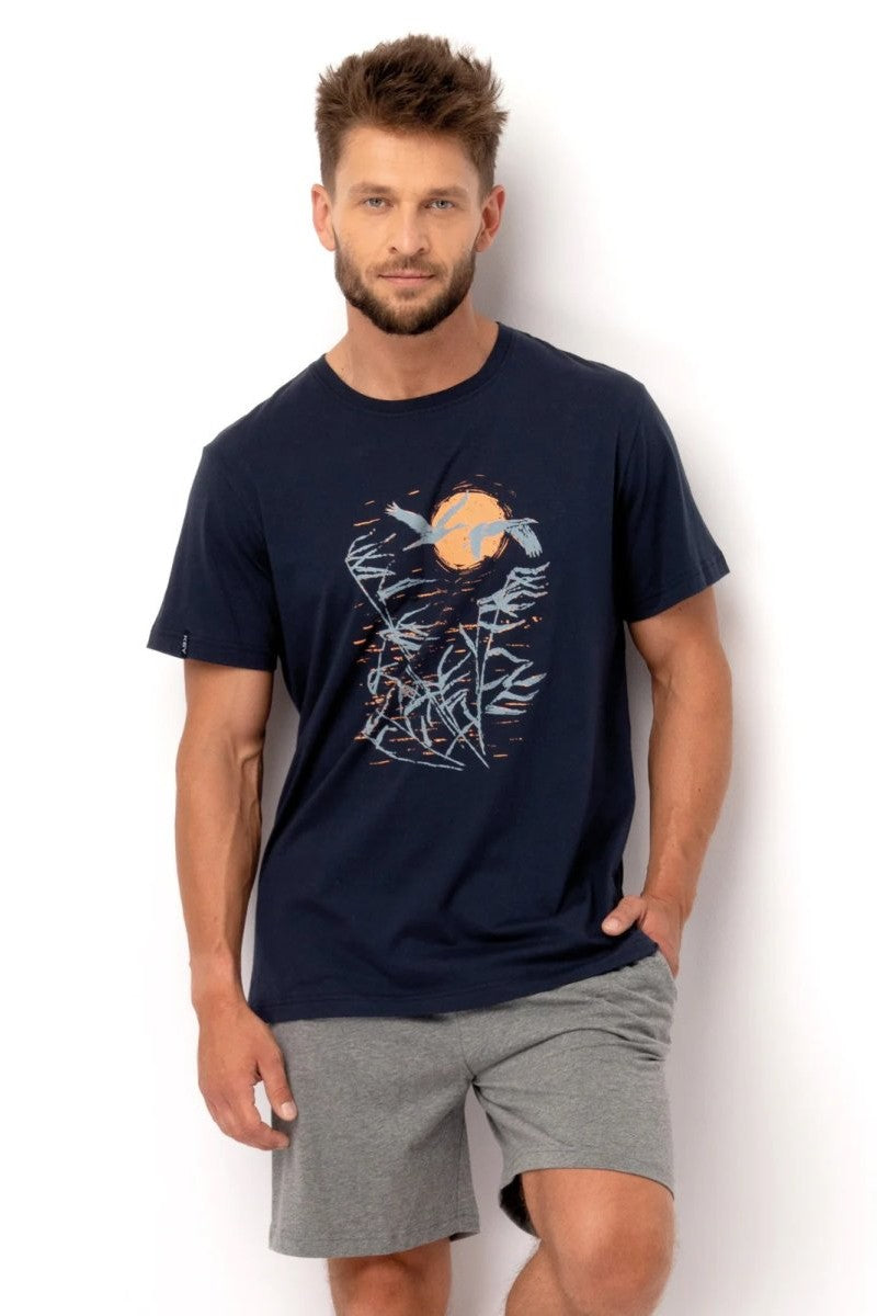 Хлопковая мужская пижама МNS 749 A25 blue