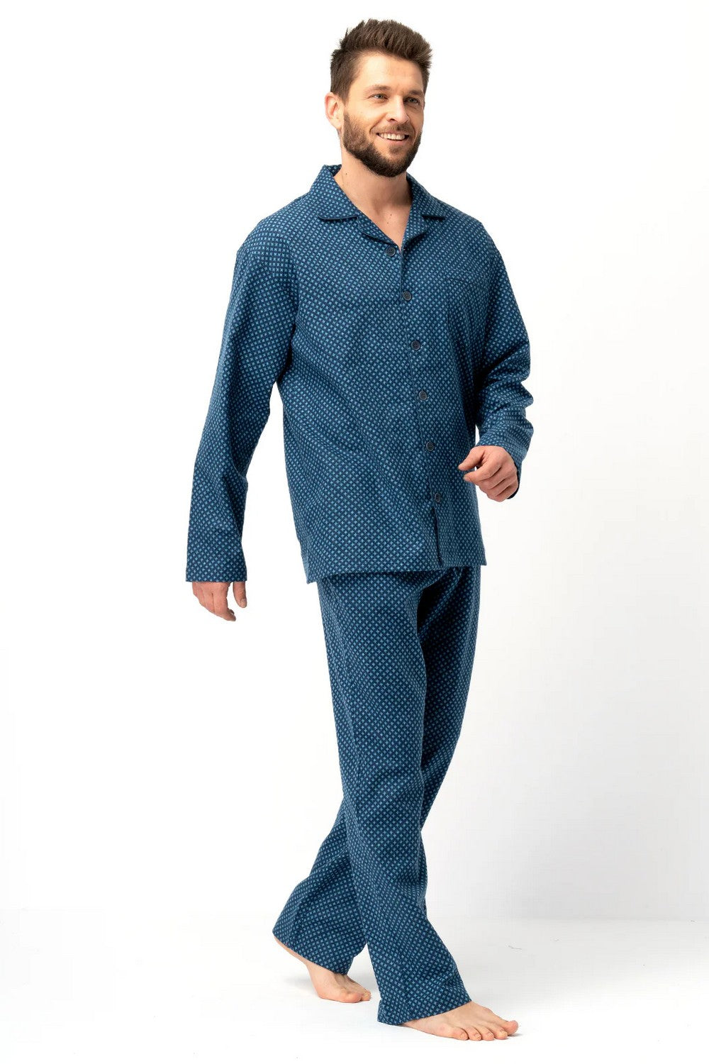 Мужская фланелевая пижама МNS 815 blue