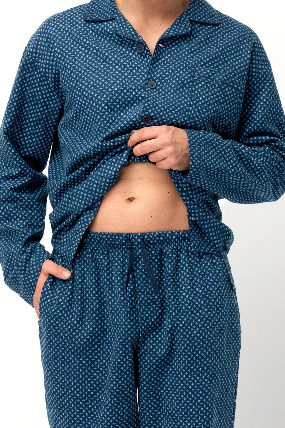 Чоловіча фланелева піжама МNS 815 blue