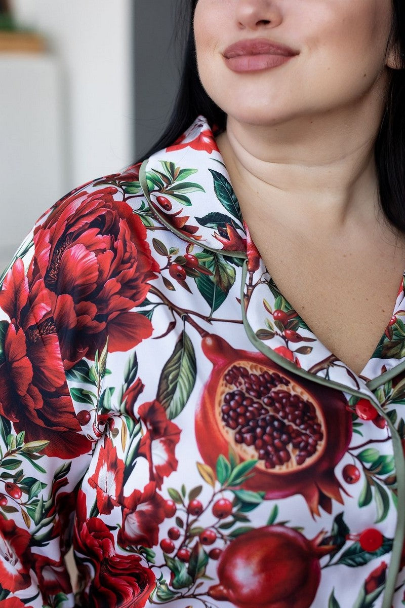 Піжама з принтом П1905 pomegranate MiaNaGreen