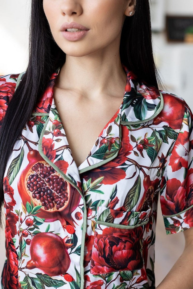 Піжама з принтом П1905 pomegranate MiaNaGreen
