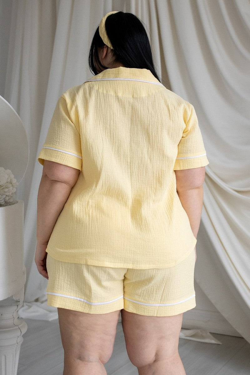 Піжама з мусліну Пж1810 yellow MiaNaGreen