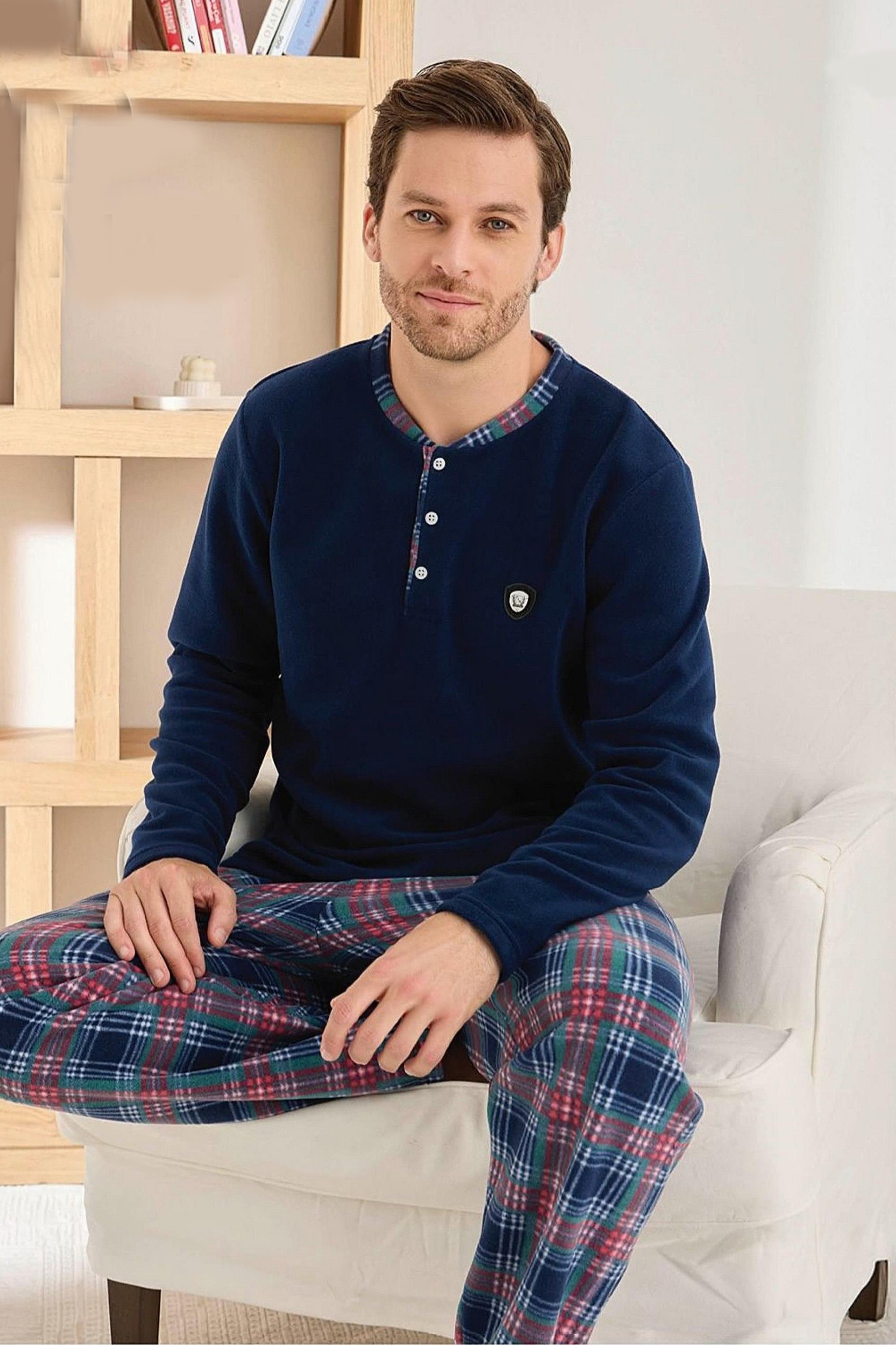 Флисовая мужская пижама 6100-6