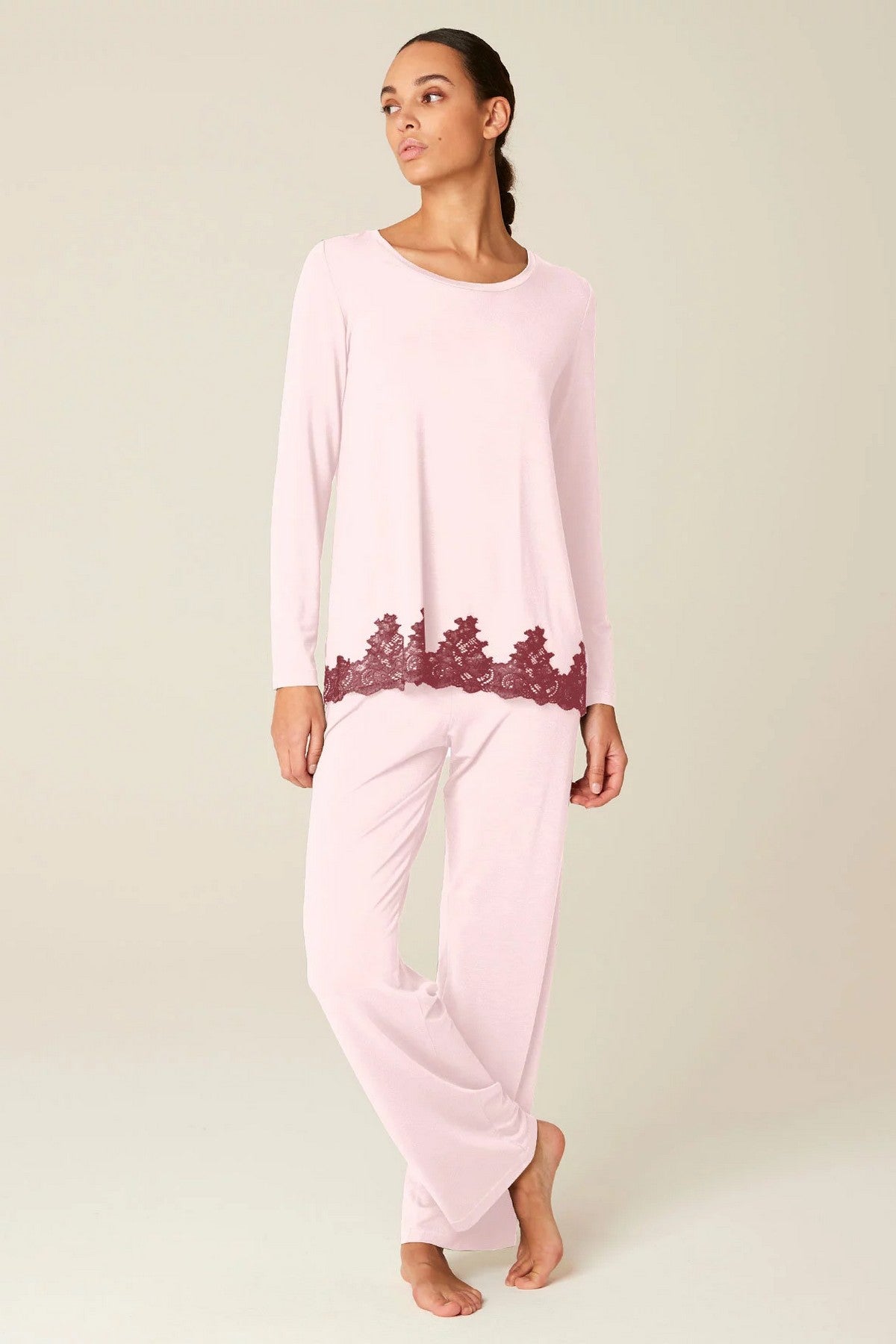 Пижама из модала Leane Modern Contrast rose