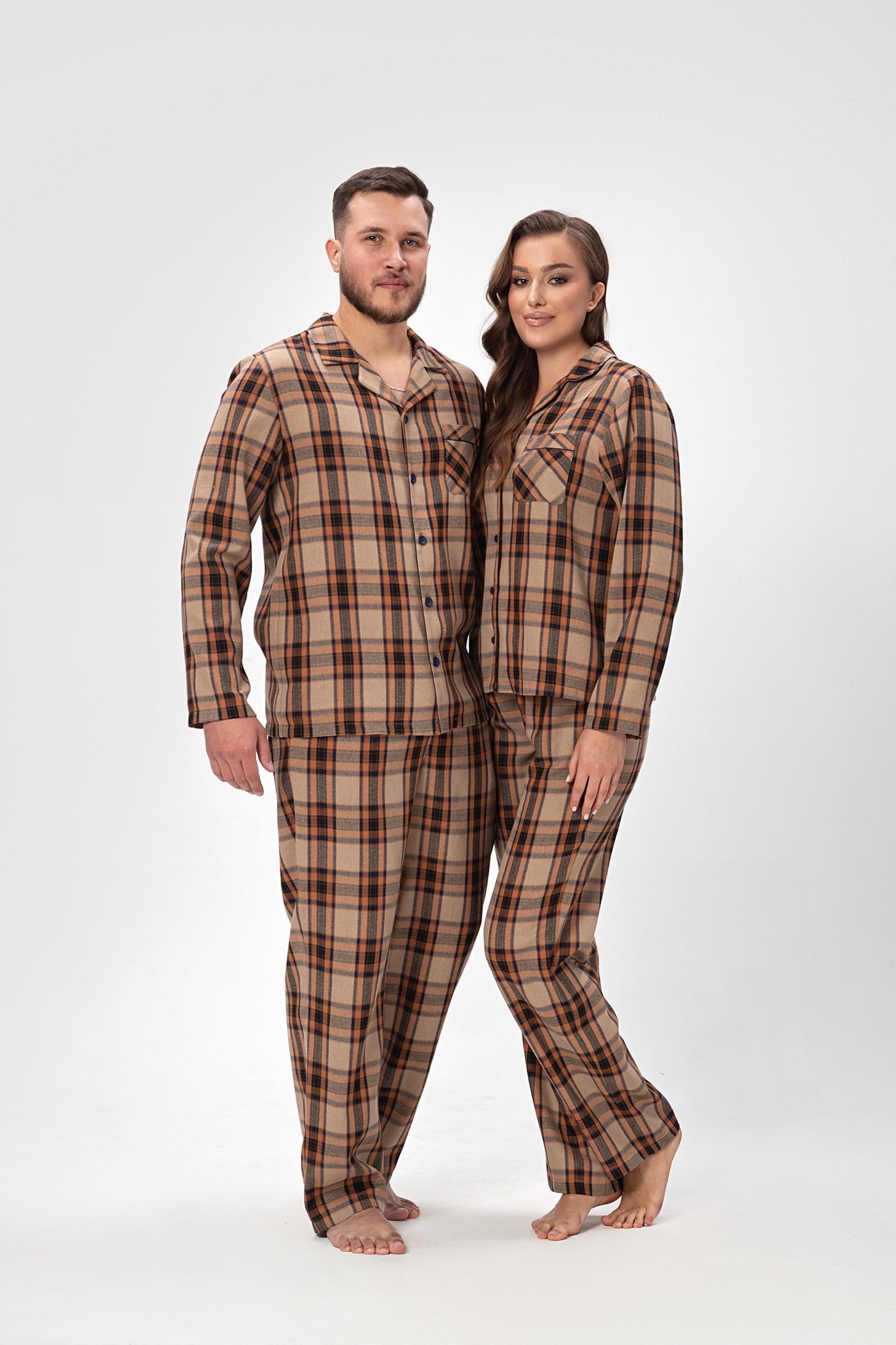 Фланелева піжама 2524 brown