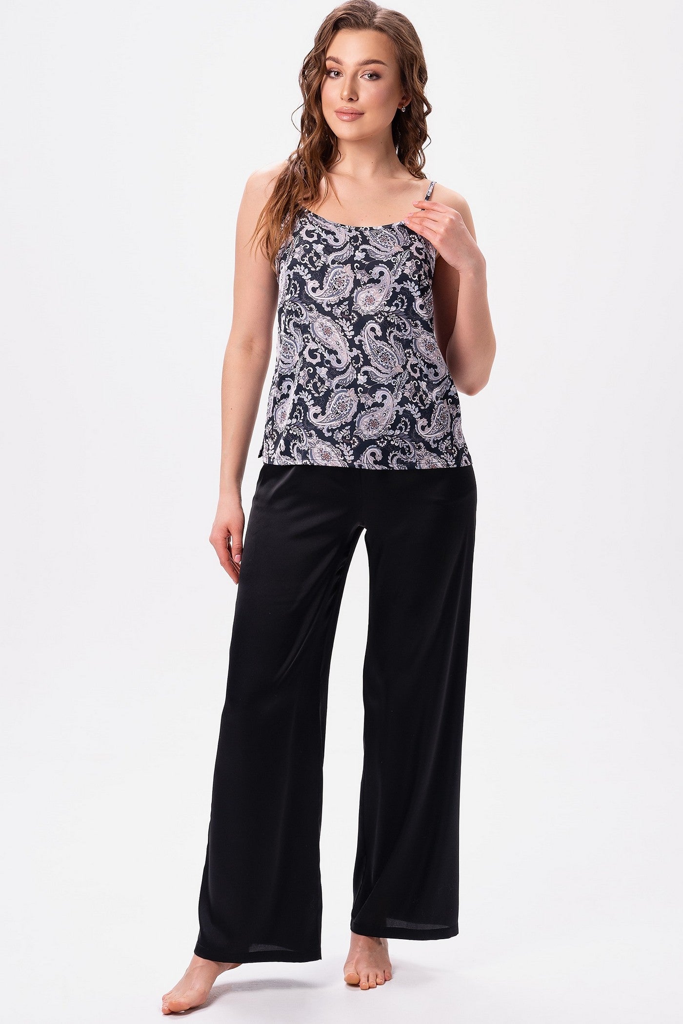 Атласная пижама 2602 black