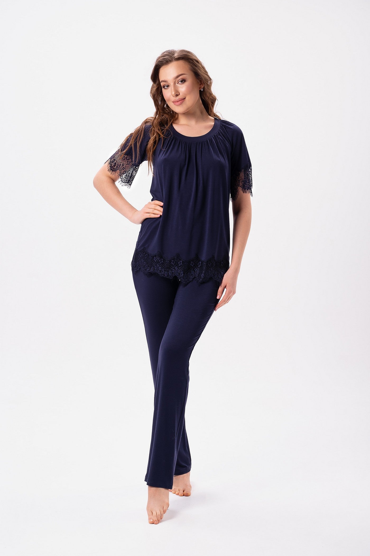 Пижама из вискозы 2623 navy blue