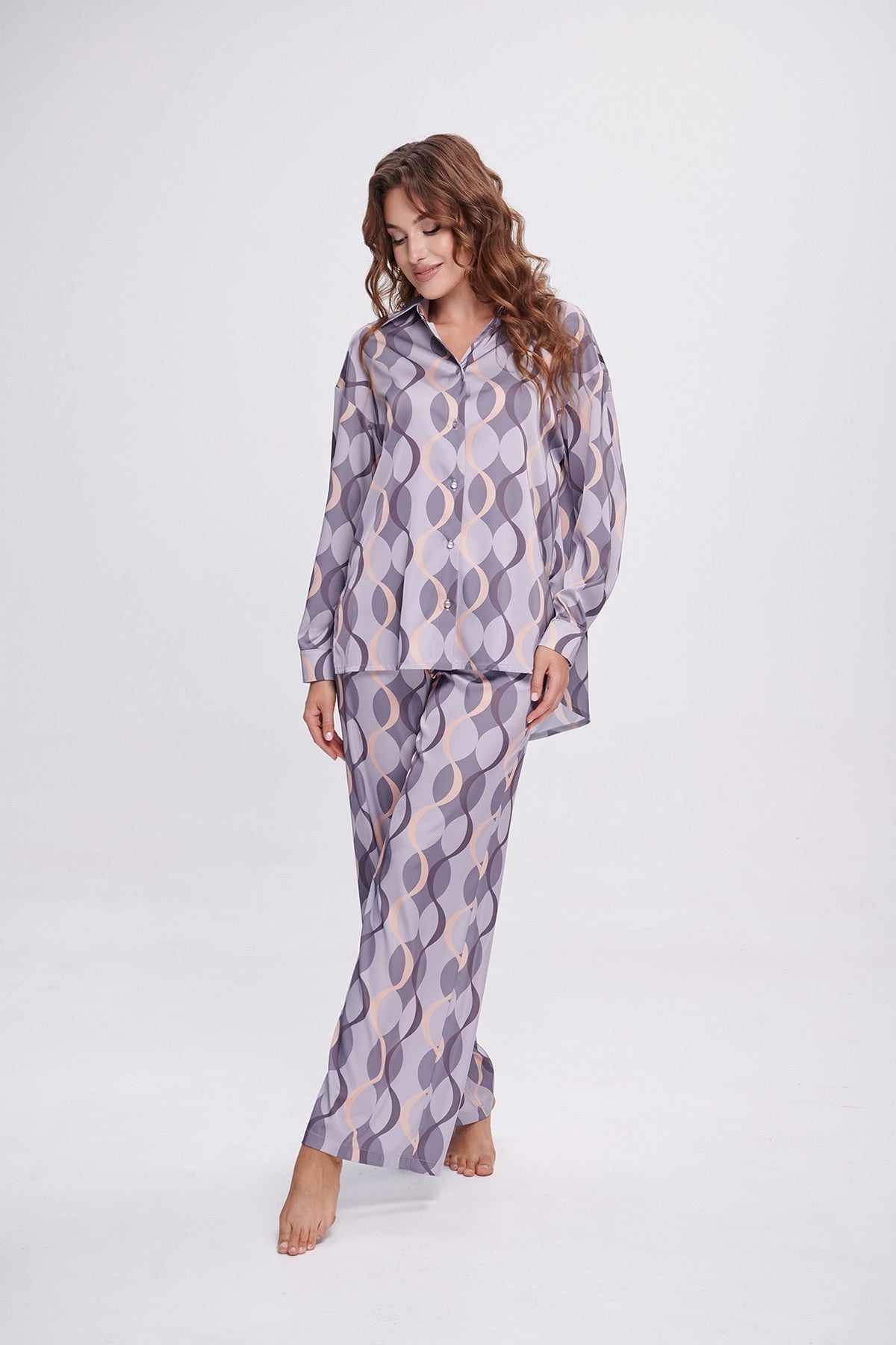 Атласна піжама 2705 cappucino