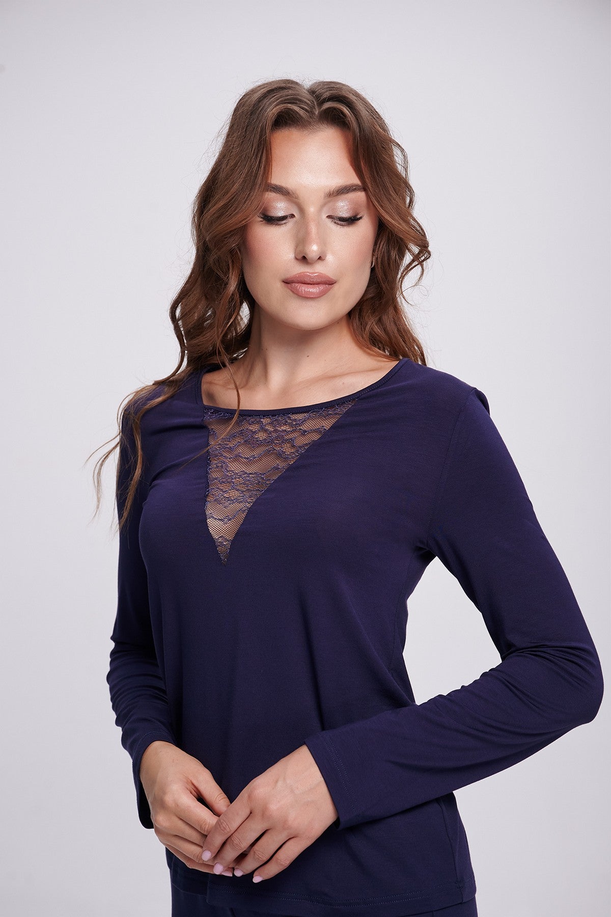 Пижама из вискозы 2712 navy blue