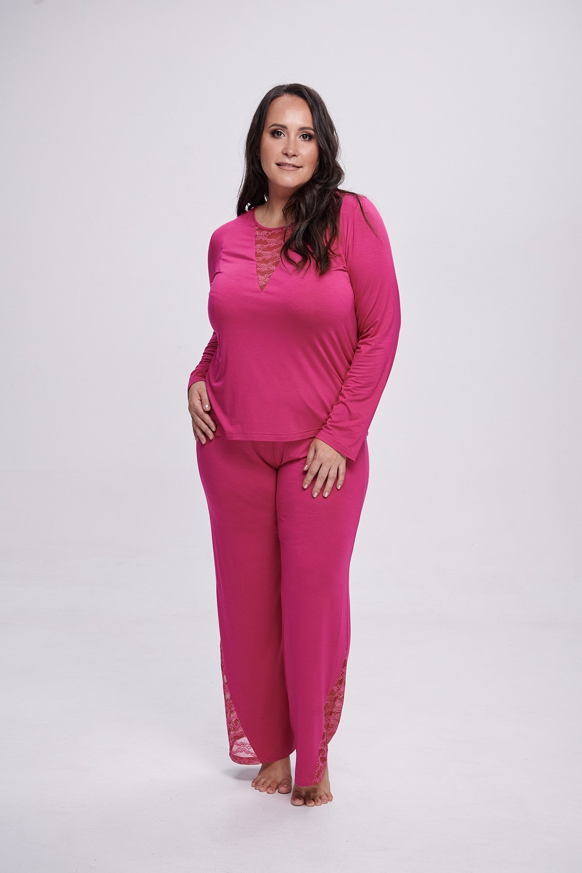 Піжама з віскози 2712 raspberry