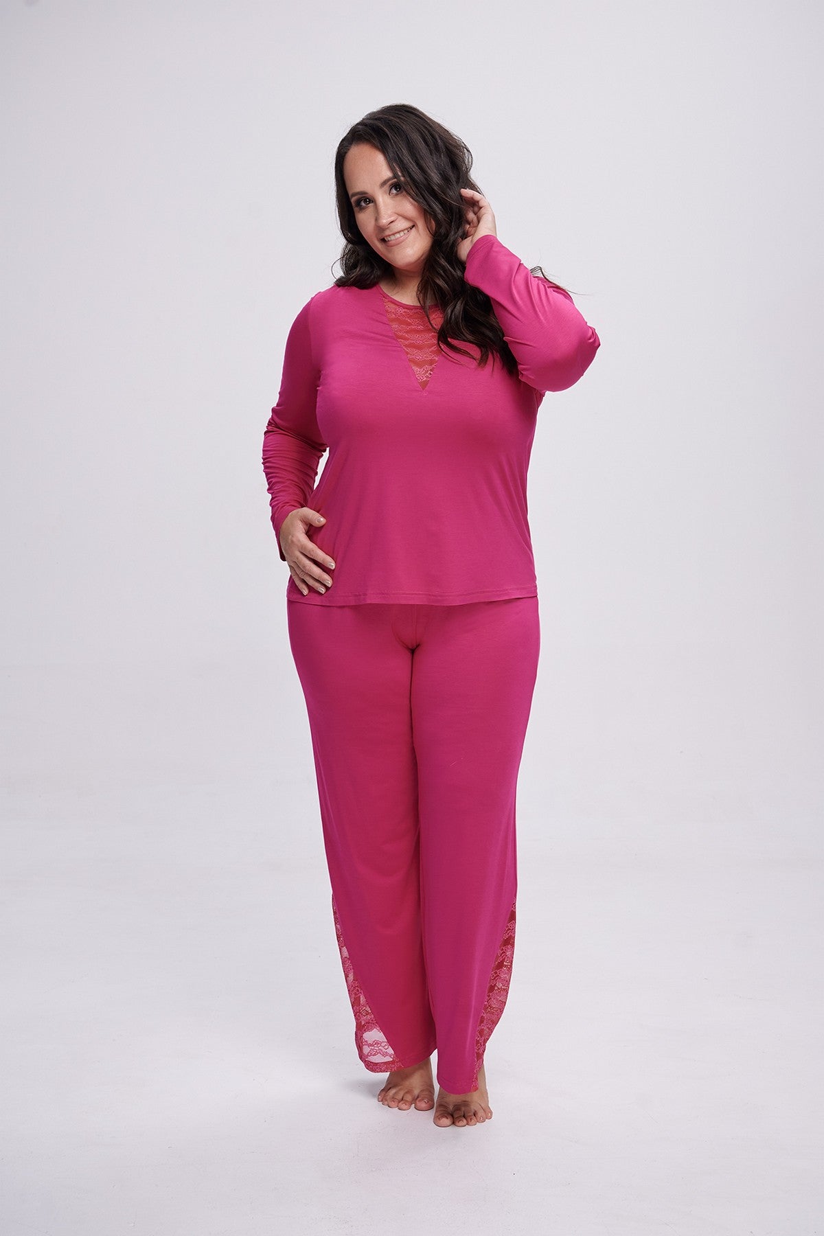 Піжама з віскози 2712 raspberry