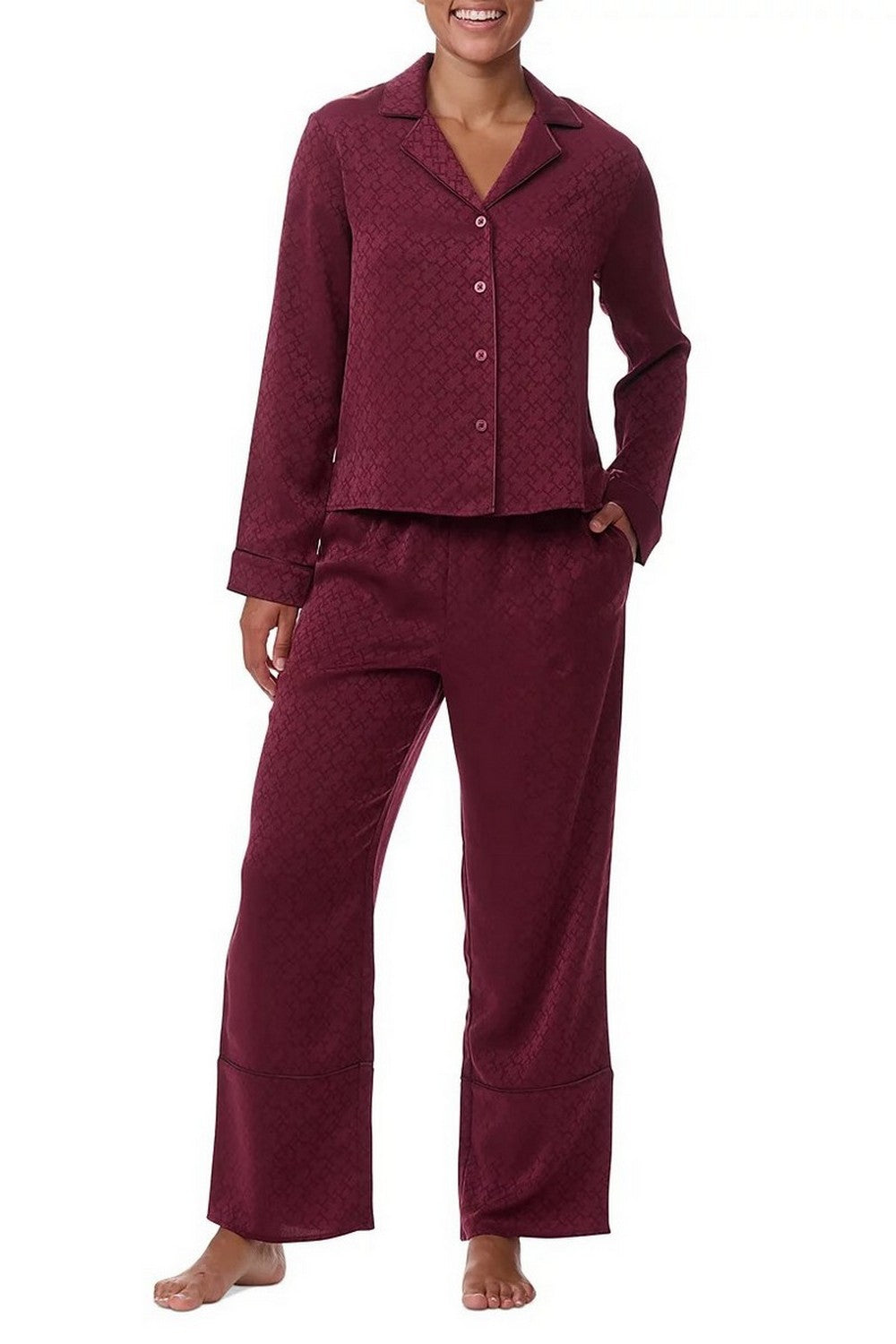 Сатиновая пижама 345756783 bordo