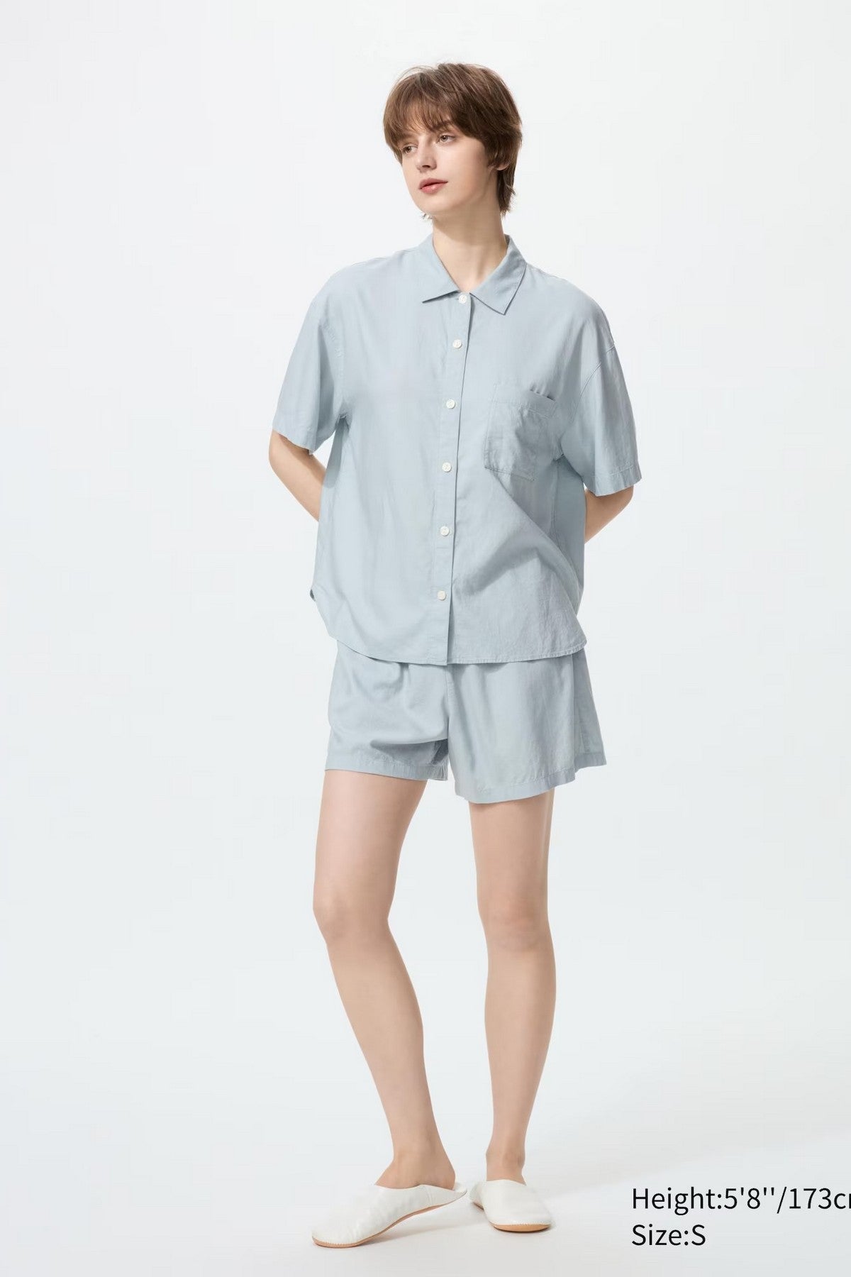 Льняная пижама 268362995 blue