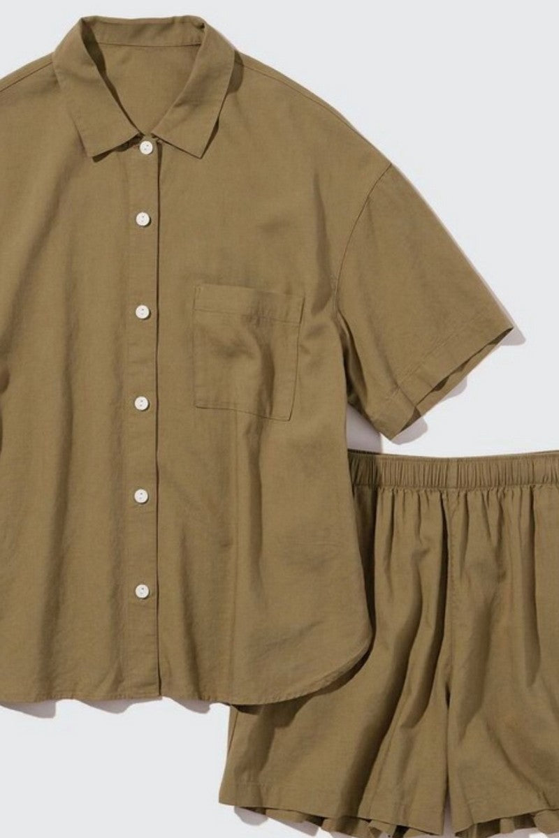 Льняная пижама 549993281 green