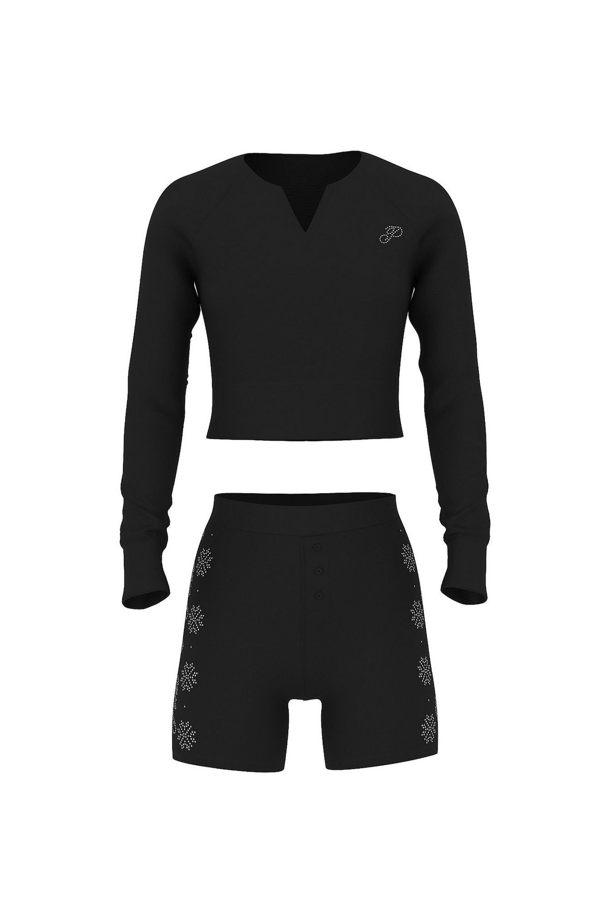 Бавовняна піжама зі стразами 442339022 black Victoria`s Secret