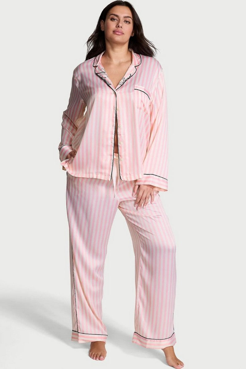 Сатинова піжама 497907912 white/rose Victoria`s Secret