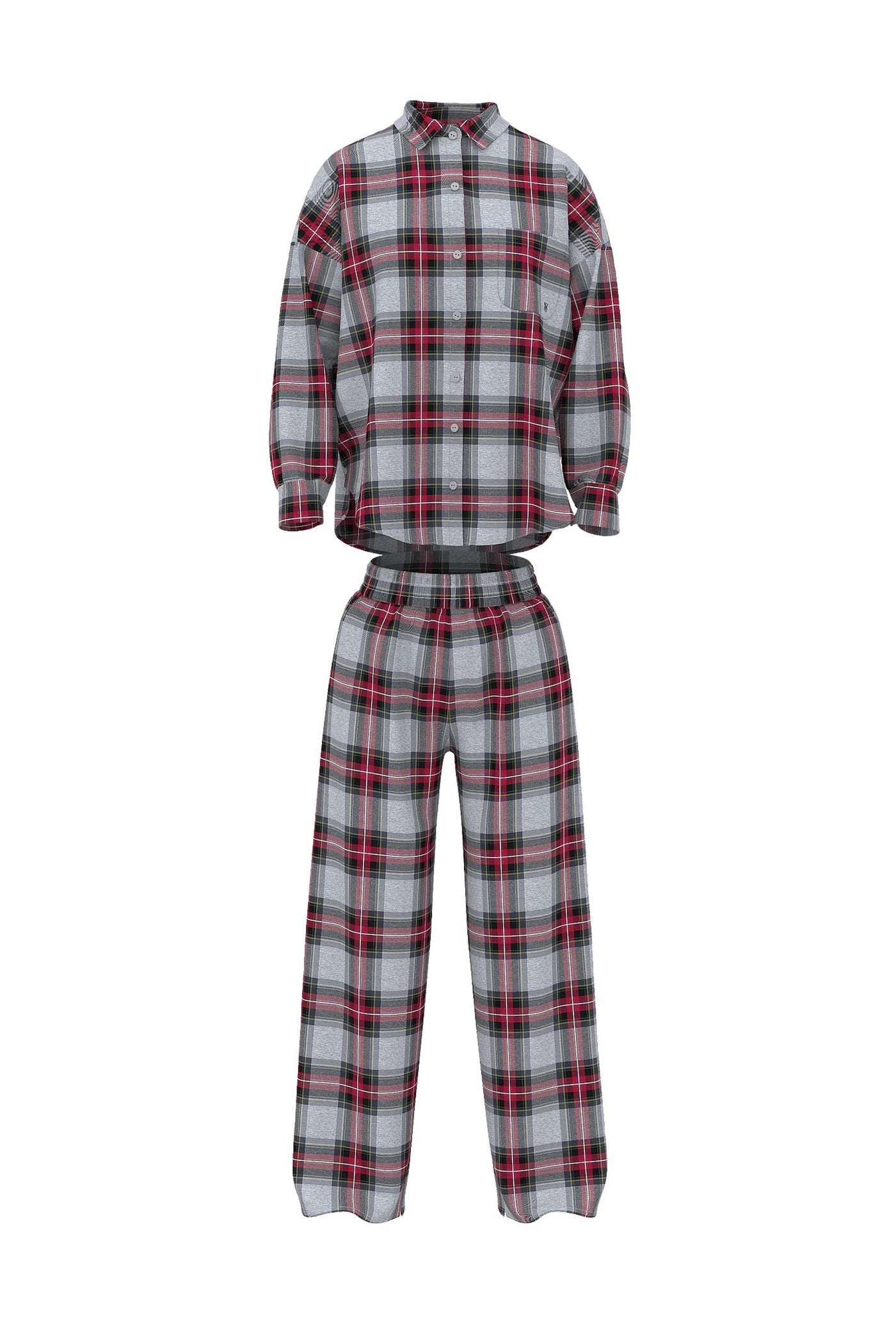 Пижама с брюками 534916436 red/gray